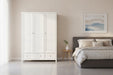 Brixton 3 Door Combination Wardrobe - Surf White - Luminex FurnitureWardrobeMAI107