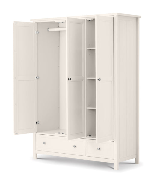 Brixton 3 Door Combination Wardrobe - Surf White - Luminex FurnitureWardrobeMAI107