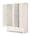 Brixton 3 Door Combination Wardrobe - Surf White - Luminex FurnitureWardrobeMAI107
