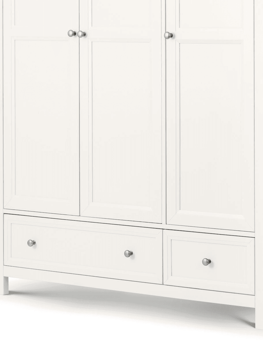Brixton 3 Door Combination Wardrobe - Surf White - Luminex FurnitureWardrobeMAI107