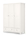 Brixton 3 Door Combination Wardrobe - Surf White - Luminex FurnitureWardrobeMAI107