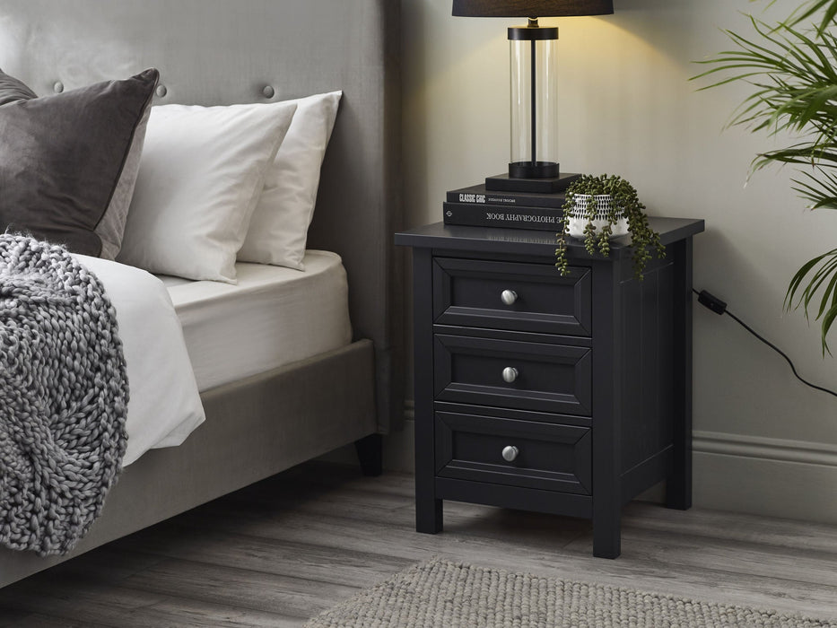 Brixton 3 Drawer Bedside in Anthracite - Luminex FurnitureBedside TableMAI151