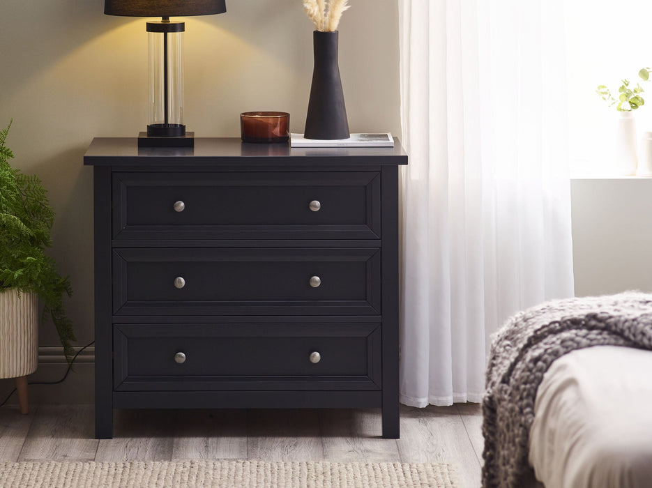 Brixton 3 Drawer Chest – Anthracite New England Style - Luminex FurnitureChest of drawersMAI152