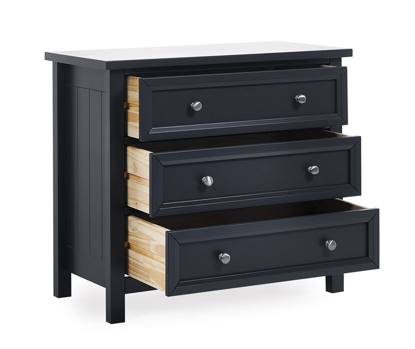 Brixton 3 Drawer Chest – Anthracite New England Style - Luminex FurnitureChest of drawersMAI152