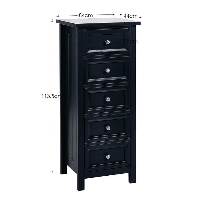 Brixton 5 Drawer Tall Chest - Anthracite - Luminex FurnitureChest of drawersMAI154