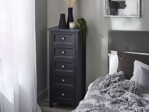 Brixton 5 Drawer Tall Chest - Anthracite - Luminex FurnitureChest of drawersMAI154