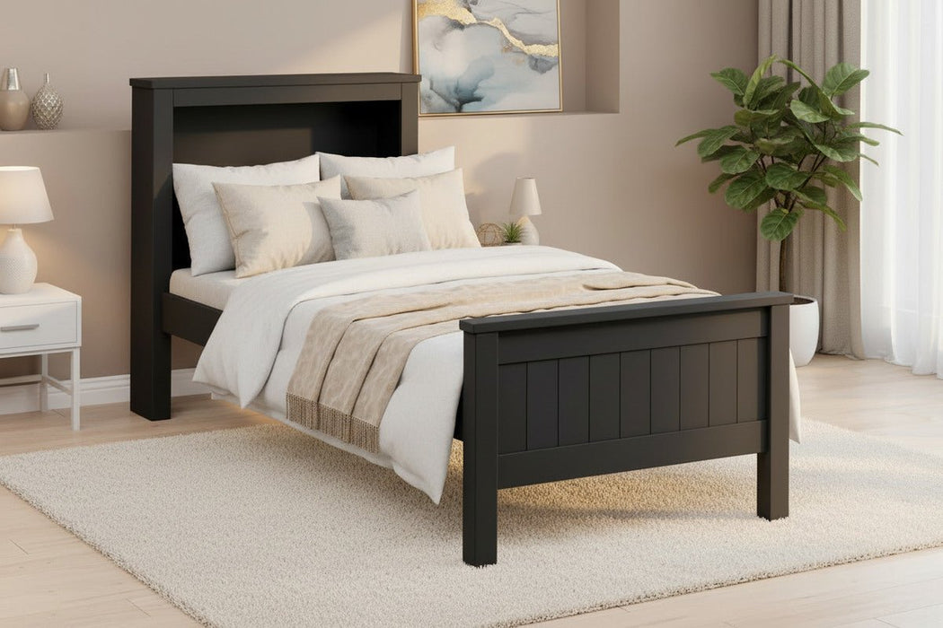 Brixton Bookcase Single Bed with Underbed – Dove Grey, Anthracite or White - Luminex FurnitureWooden BedsMAI809