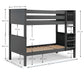 Brixton Bunk Bed – Anthracite Wooden Convertible Bunk - Luminex FurnitureBunk BedMAI166
