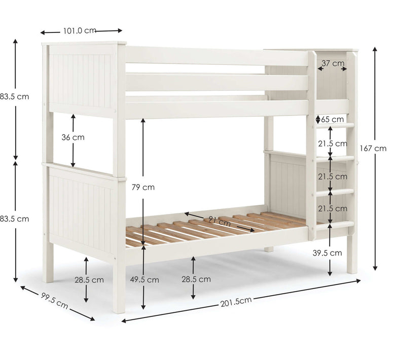 Brixton Bunk Bed – Surf White Convertible Wooden Bunk - Luminex FurnitureBunk BedMAI116