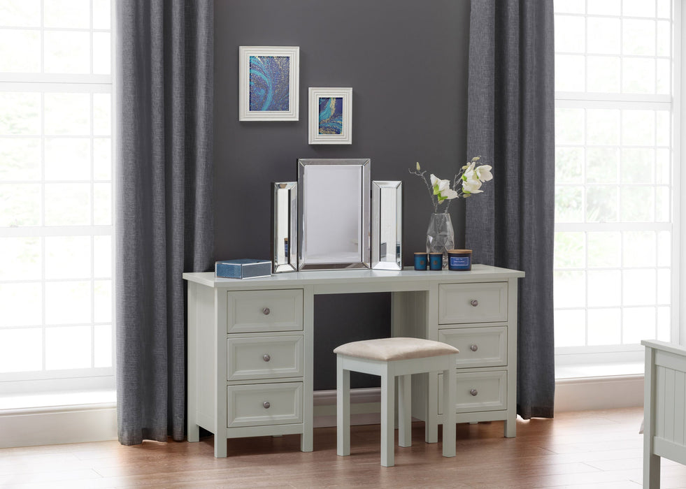 Brixton Dove Grey Dressing Table with 6 Drawers - Luminex FurnitureDressing TableMAI011