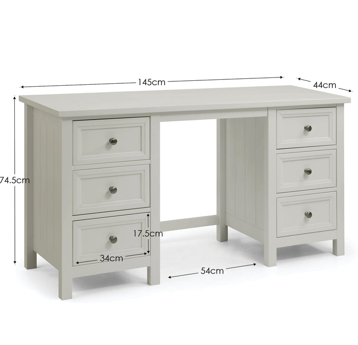Brixton Dove Grey Dressing Table with 6 Drawers - Luminex FurnitureDressing TableMAI011