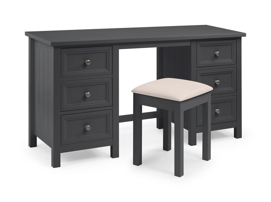 Brixton Dressing Stool – Anthracite | Upholstered Seat - Luminex FurnitureStoolMAI162