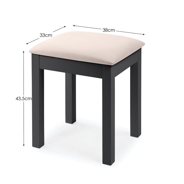 Brixton Dressing Stool – Anthracite | Upholstered Seat - Luminex FurnitureStoolMAI162