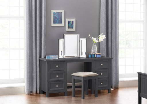 Brixton Dressing Stool – Anthracite | Upholstered Seat - Luminex FurnitureStoolMAI162