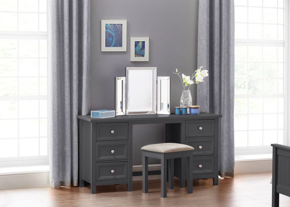 Brixton Dressing Stool – Anthracite | Upholstered Seat - Luminex FurnitureStoolMAI162
