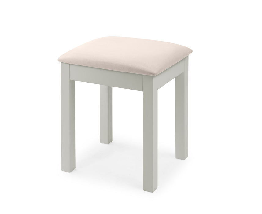 Brixton Dressing Stool – Dove Grey Upholstered Bedroom Stool - Luminex FurnitureOttomanMAI012