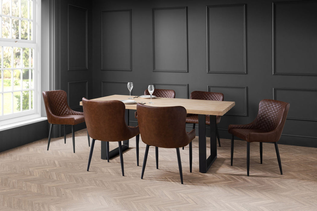 Brixton Oak & Black Dining Table – 180cm - Luminex FurnitureDining TableBER701