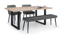 Brixton Oak & Black Dining Table – 180cm - Luminex FurnitureDining TableBER701
