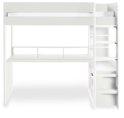 Bronte Gaming High Sleeper Bed – All White - Luminex FurnitureHigh SleepersBLA001