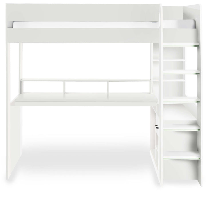 Bronte Gaming High Sleeper Bed – All White - Luminex FurnitureHigh SleepersBLA001