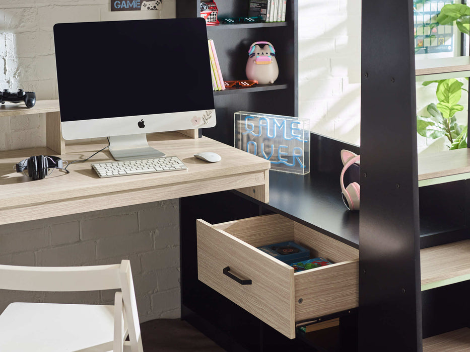 Bronte Gaming Highsleeper - Black And Pale Wood - Luminex FurnitureHigh SleepersBLA002