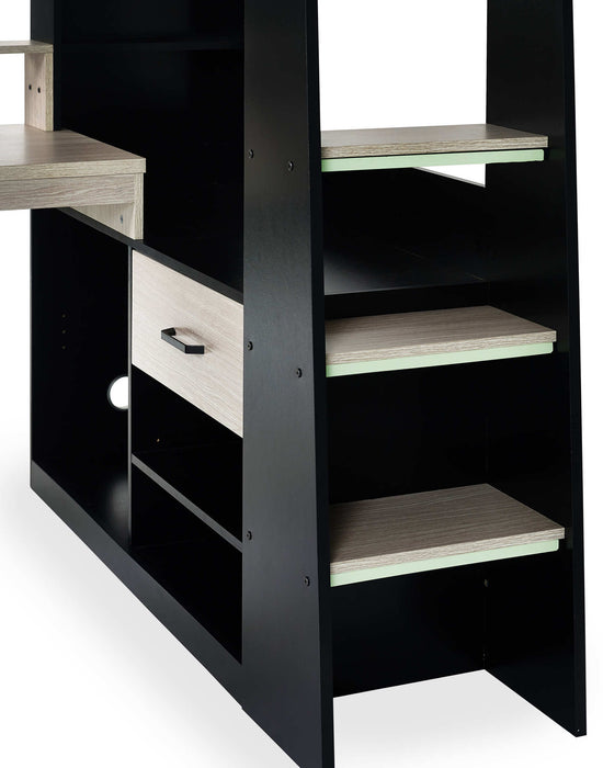 Bronte Gaming Highsleeper - Black And Pale Wood - Luminex FurnitureHigh SleepersBLA002