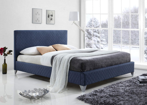 Brooklyn Bed Blue Fabric - Luminex FurnitureBedBRO46BLUE