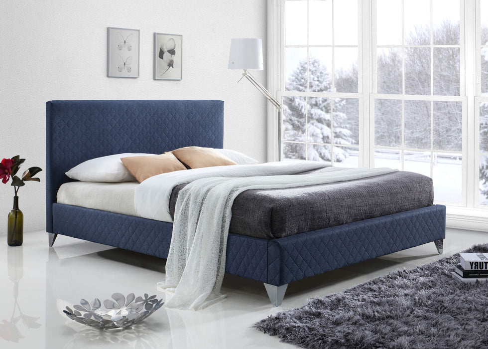 Brooklyn Bed Blue Fabric - Luminex FurnitureBedBRO46BLUE