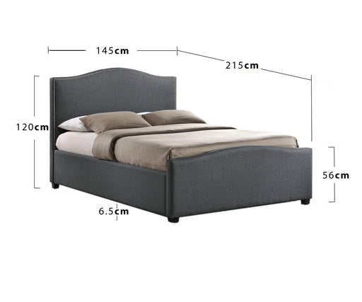 Brunswick Bed Grey Fabric - Luminex FurnitureBedBRU46GREY