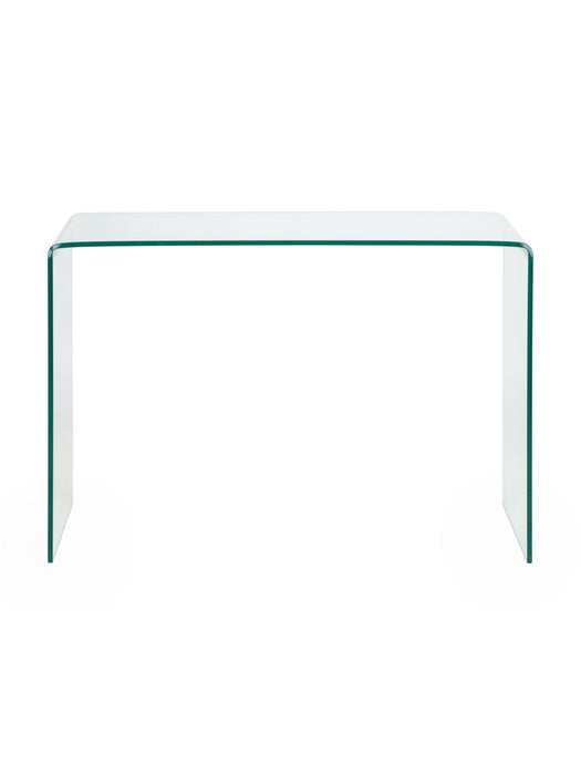 Calista Bent Glass Desk – Modern Clear Tempered Glass Design - Luminex FurnitureDeskAMA004