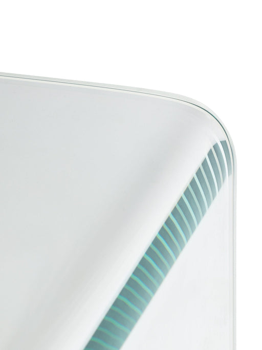 Calista Bent Glass Desk – Modern Clear Tempered Glass Design - Luminex FurnitureDeskAMA004
