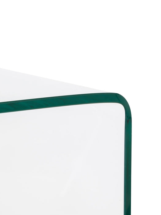 Calista Bent Glass Desk – Modern Clear Tempered Glass Design - Luminex FurnitureDeskAMA004