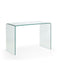 Calista Bent Glass Desk – Modern Clear Tempered Glass Design - Luminex FurnitureDeskAMA004