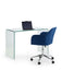 Calista Bent Glass Desk – Modern Clear Tempered Glass Design - Luminex FurnitureDeskAMA004