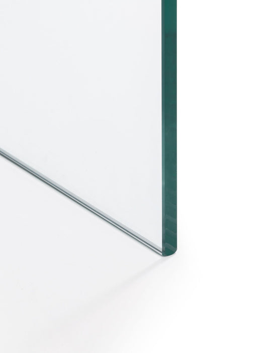 Calista Bent Glass Desk – Modern Clear Tempered Glass Design - Luminex FurnitureDeskAMA004