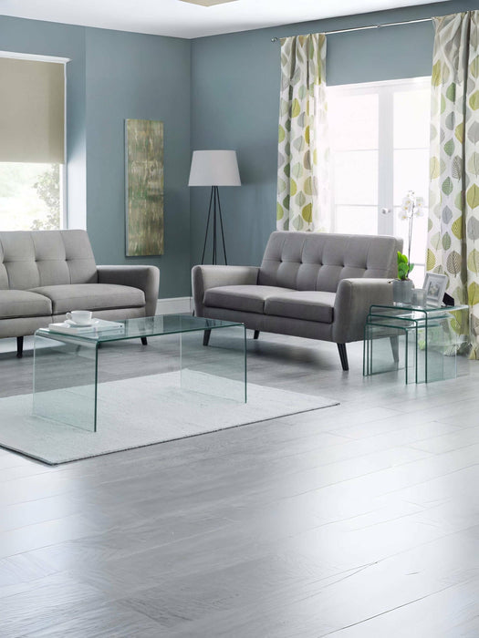 Calista Bent Glass Desk – Modern Clear Tempered Glass Design - Luminex FurnitureDeskAMA004