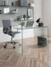 Calista Bent Glass Desk – Modern Clear Tempered Glass Design - Luminex FurnitureDeskAMA004