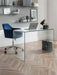 Calista Bent Glass Desk – Modern Clear Tempered Glass Design - Luminex FurnitureDeskAMA004