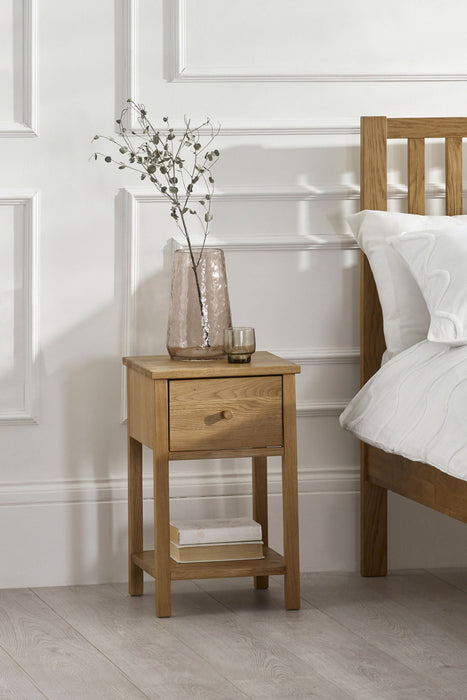 Camilla 1 Drawer Bedside Table - Oak - Luminex FurnitureBedside TableCOX301
