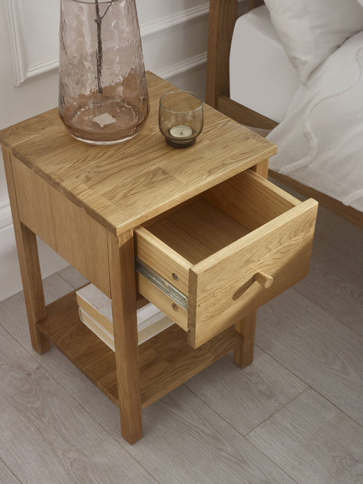 Camilla 1 Drawer Bedside Table - Oak - Luminex FurnitureBedside TableCOX301
