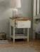 Camilla 2 Drawer Bedside in Ivory and Oak - Luminex FurnitureBedside TableCOX401