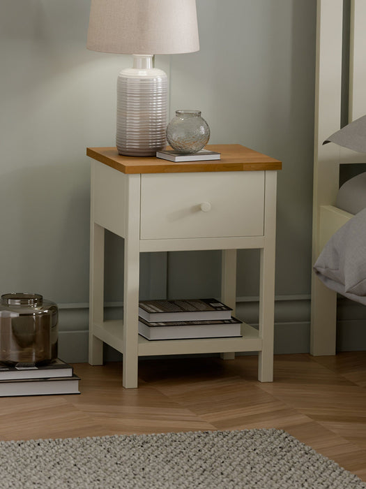 Camilla 2 Drawer Bedside in Ivory and Oak - Luminex FurnitureBedside TableCOX401