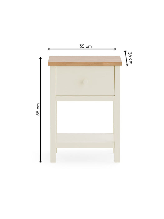 Camilla 2 Drawer Bedside in Ivory and Oak - Luminex FurnitureBedside TableCOX401