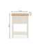 Camilla 2 Drawer Bedside in Ivory and Oak - Luminex FurnitureBedside TableCOX401