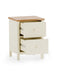 Camilla 2 Drawer Bedside in Ivory and Oak - Luminex FurnitureBedside TableCOX402