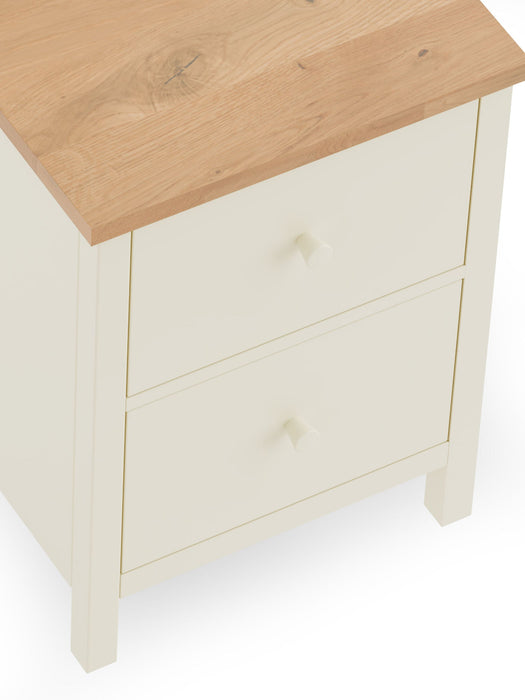 Camilla 2 Drawer Bedside in Ivory and Oak - Luminex FurnitureBedside TableCOX402