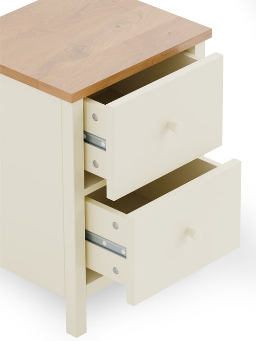 Camilla 2 Drawer Bedside in Ivory and Oak - Luminex FurnitureBedside TableCOX402