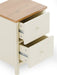 Camilla 2 Drawer Bedside in Ivory and Oak - Luminex FurnitureBedside TableCOX402