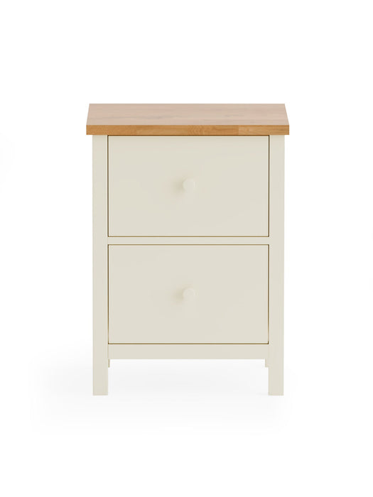 Camilla 2 Drawer Bedside in Ivory and Oak - Luminex FurnitureBedside TableCOX402