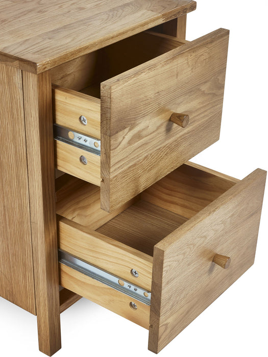 Camilla 2 Drawer Bedside in Oak - Luminex FurnitureBedside TableCOX302